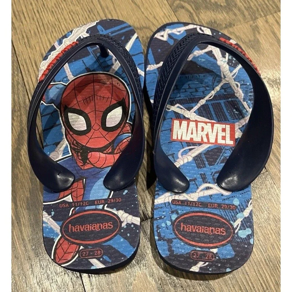 Havaianas Toddler unisex Top Marvel Classics Spiderman Flip Flop Navy 11/12C